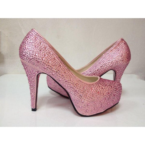 Crystal Dazzle Lollipop Pink Low Heel Dream Shoes